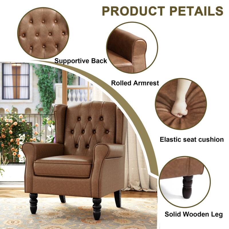 Modern Classic Button Tufted Accent Chair Upholstered Armchair