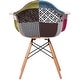 preview thumbnail 9 of 9, Set of 2 Multi Color Modern Upholstered Fabric Multi-Pattern Patchwork Chair Light Natural Eiffel Wood Leg Dining Room