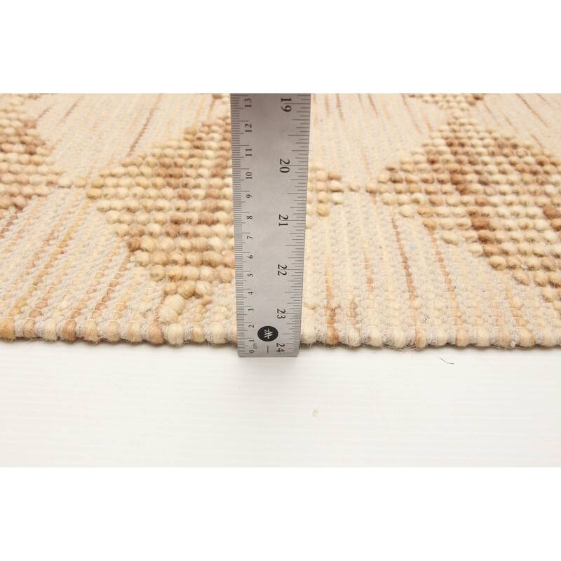 ECARPETGALLERY Braid weave Sienna Beige Wool Rug - 5'9 x 7'11