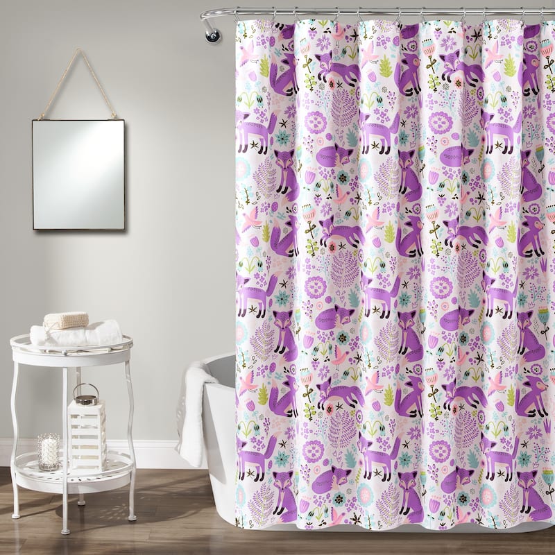 Lush Decor Pixie Fox Shower Curtain