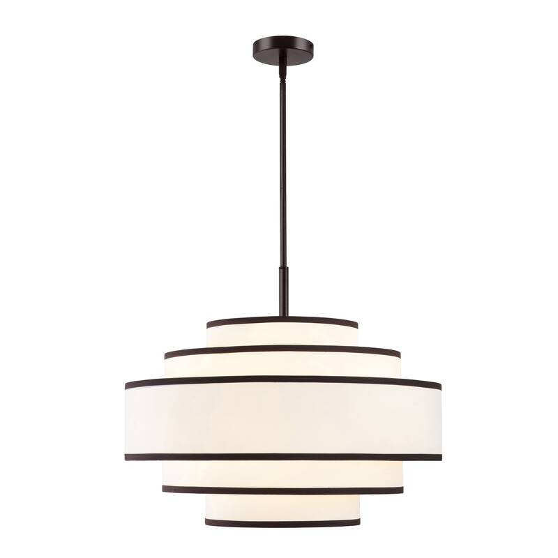 24" 5-Light Dimmable Tiered Drum Chandelier