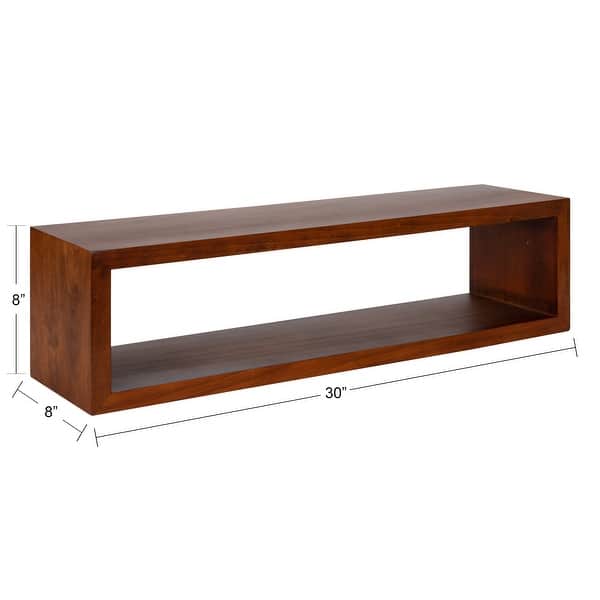 dimension image slide 2 of 4, Kate and Laurel Holt Open Cubby Wooden Floating Wall Shelf