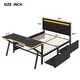 preview thumbnail 7 of 5, Full Size Metal Gaming Platform Bed with LED Headboard, LED Desk, USB and 2 Drawers