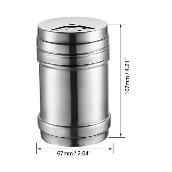 Stainless Steel Dredge Salt/Sugar/Pepper Shaker Seasoning Cans w Cover