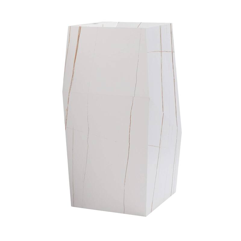 Fine Fixtures Canyon Collection, Elegant Square Shaped Pedestal Sink, - N/A - White with Gold