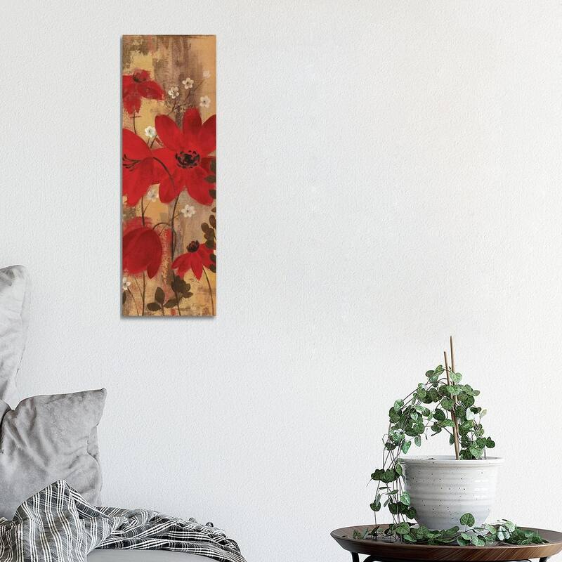 iCanvas "Floral Symphony Red II" by Silvia Vassileva Canvas Print - 36x12x1.5