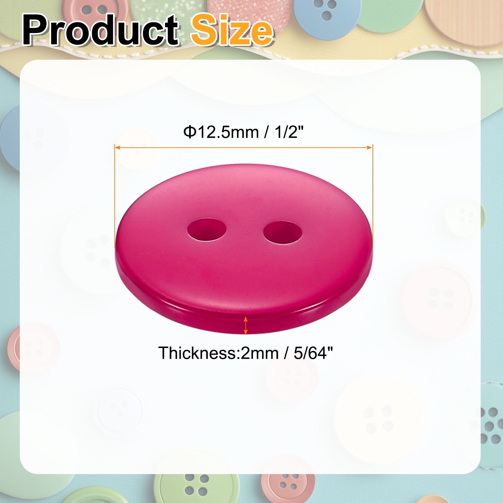 20pcs Resin Sewing Button, 2 Holes Round Craft Decorative Buttons for Coat, Clothes Holiday Decoration