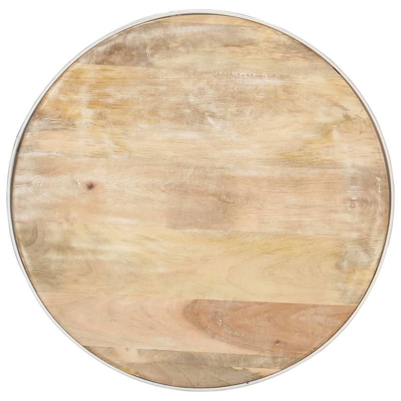 vidaXL Coffee Table White 26.8"x26.8"x14.2" Solid Mango Wood