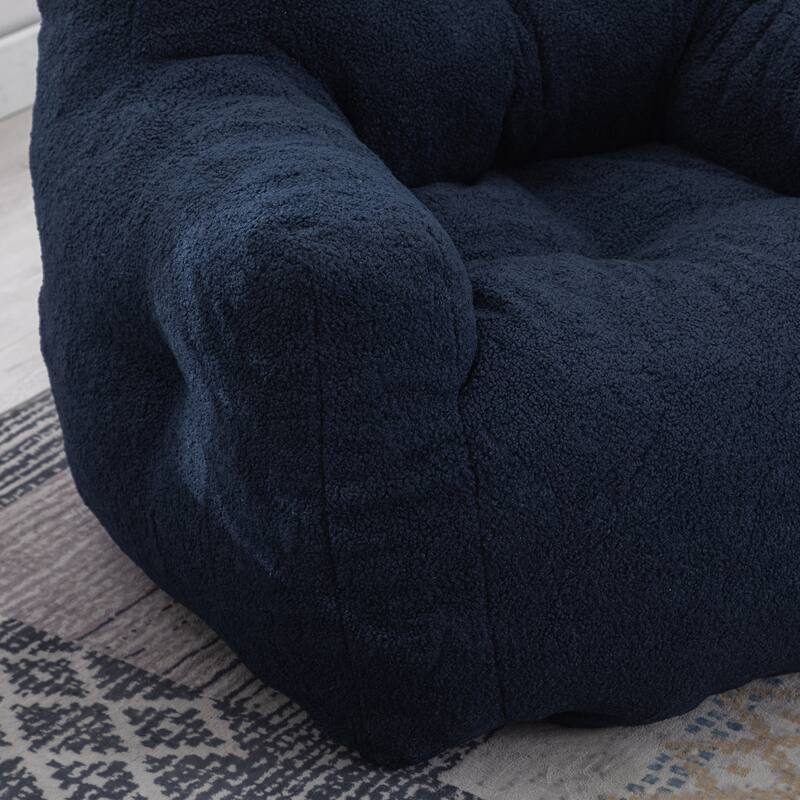 Mieres Faux Fur Fabric Bean Bag Chair, Floor Sofa For Living Room, Bedroom Lazy Sofa