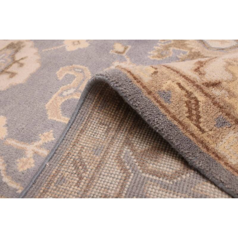 ECARPETGALLERY Hand-knotted Royal Oushak Light Denim Blue Wool Rug - 6'1 x 9'0