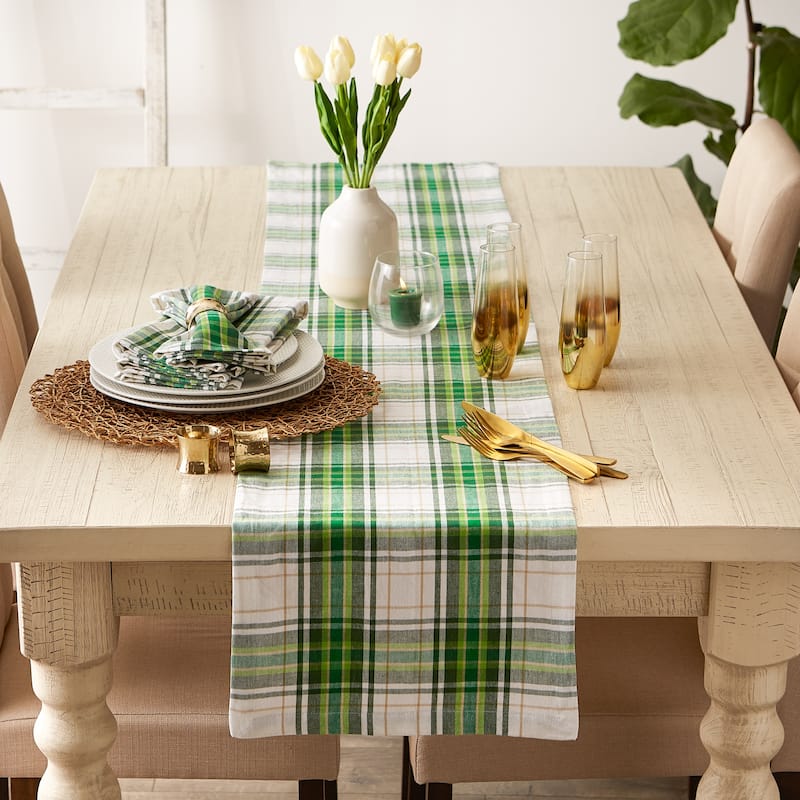 St. Paddy Plaid Table Runner 14x72 - 14x72