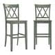 preview thumbnail 11 of 16, Ronda X-Back Bar Height Chairs (Set of 2) Antique Sage Green