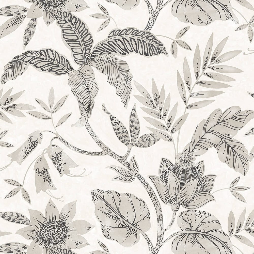 Seabrook Designs Boho Rhapsody Rainforest Leaves Unpasted Wallpaper