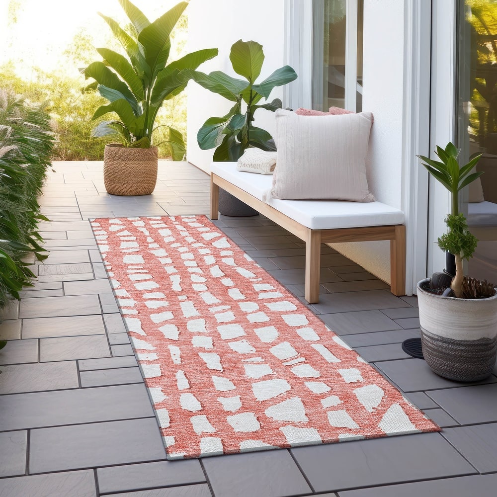 Machine Washable Indoor/ Outdoor Chantille Modern Abstract Rug