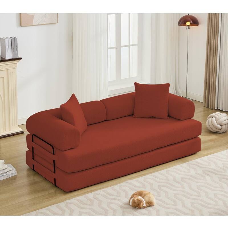 78.5" 4-in-1 Folding Convertible Out King Size Sleeper Sofa Bed
