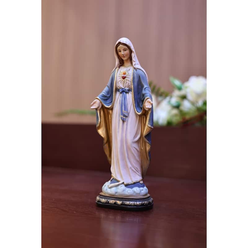 Sacred Heart Standing Mary Figurine with Open Hands - 12"