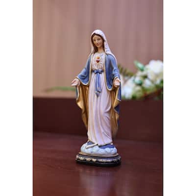 Sacred Heart Standing Mary Figurine with Open Hands - 12"