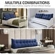 preview thumbnail 4 of 5, WOWMAX Decorative Bed Rest Wedge Pillow Blue Linen Blend Oversized