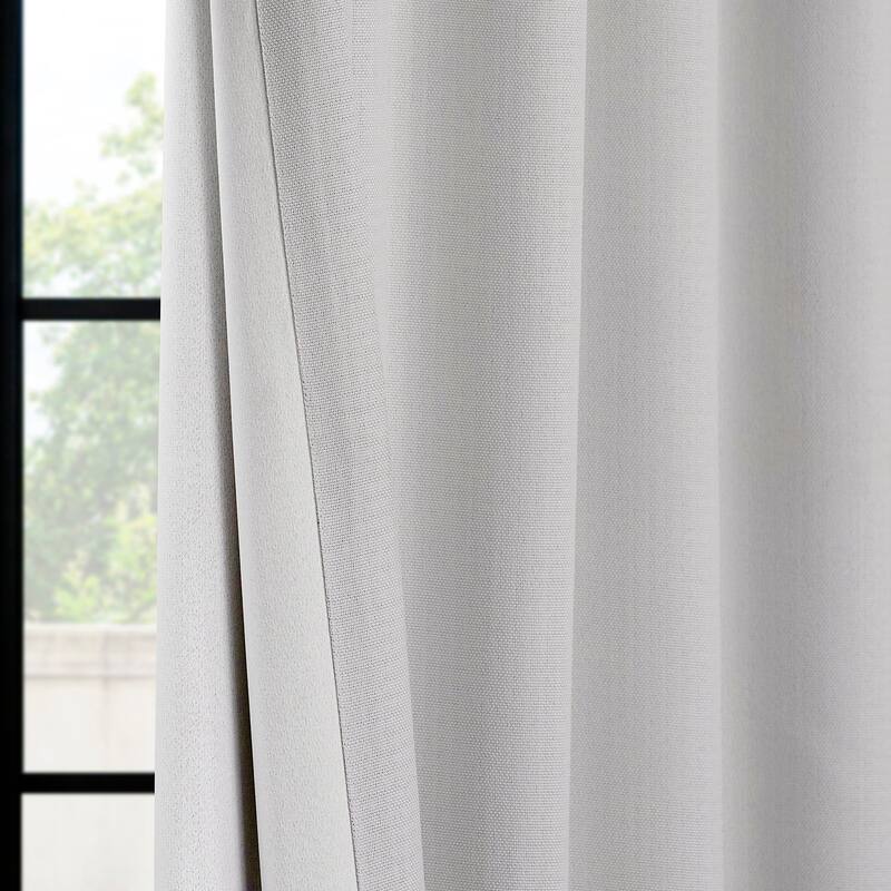 Exclusive Fabrics Grommet Textured Faux Linen Room Darkening Curtains for Bedroom & Living Room Curtains (1 Panel)