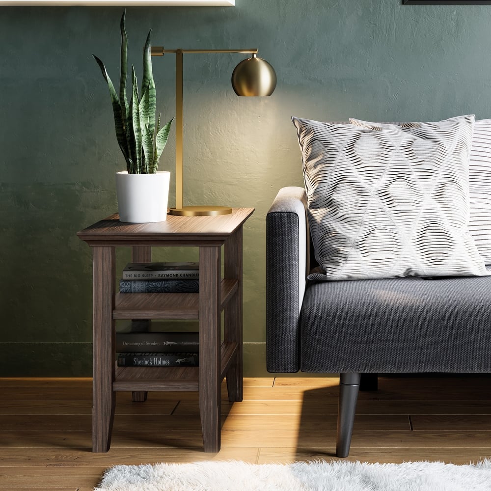 WYNDENHALL Normandy 14 inch Wide Solid Wood Transitional Narrow Side Table - 14 Inches wide