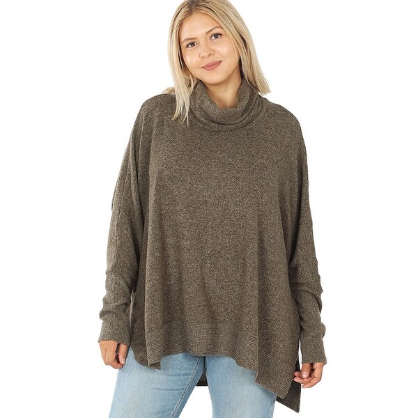 women's plus size cowl neck sweaters