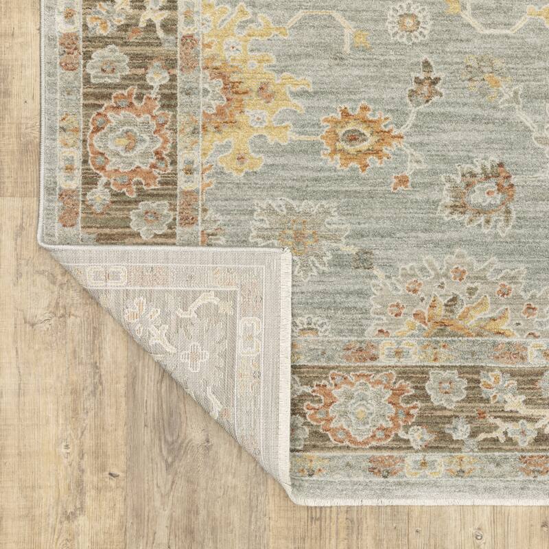 Kellan Vintage Floral Blue/ Multi Area Rug-