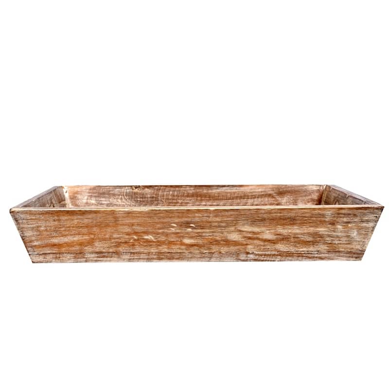 Solid wood Reclaimed Rustic 18 inch farmhouse decorative serving tray distressed