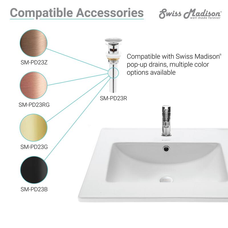 Swiss Madison Voltaire 31" Vanity Top Sink with Single Faucet Hole