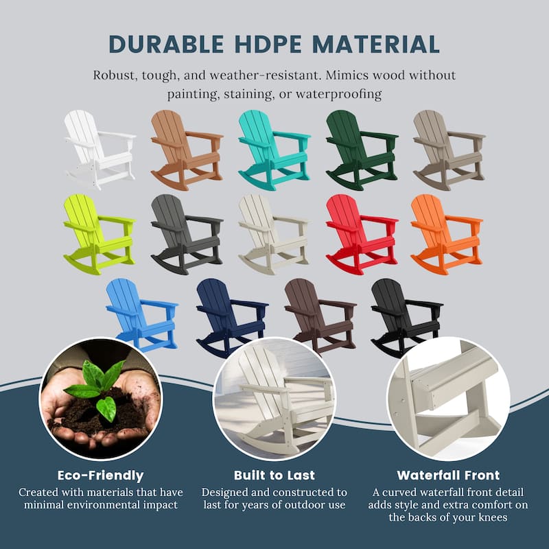 Polytrends Laguna Hdpe All Weather Outdoor Patio Rocking Chair