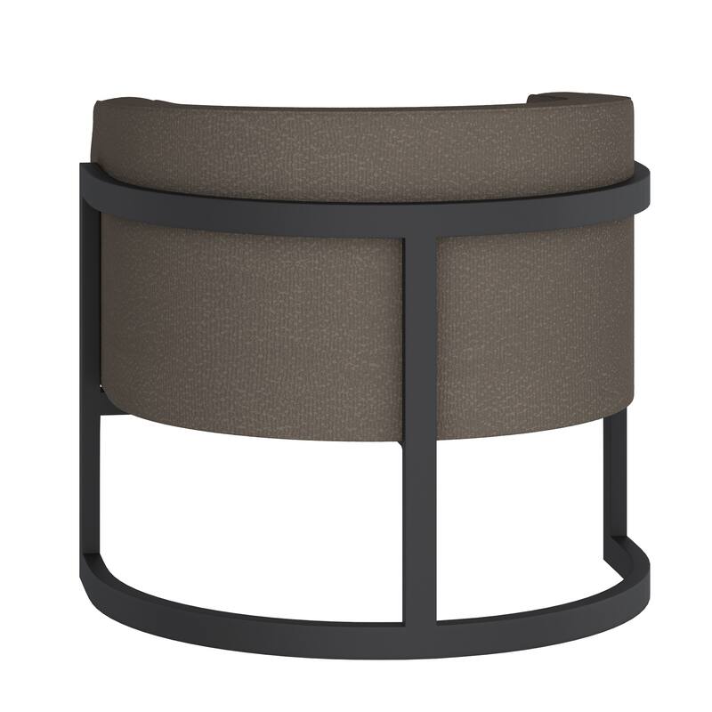 Modern Boucle Fabric Accent Chair - Ivory and Black