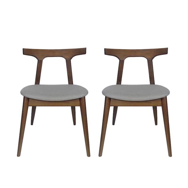 Cowen Upholstered Fabric and Rubberwood Dining Chairs (Set of 2) by Christopher Knight Home