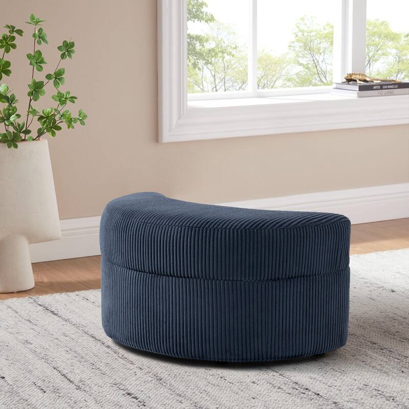 Moon Crescent Storage Upholstered Ottoman