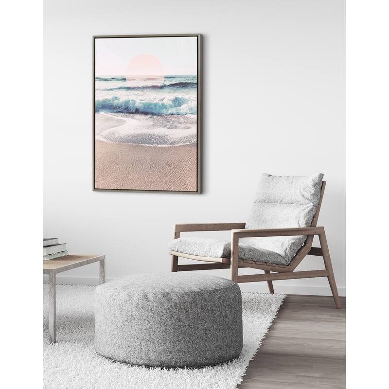 Kate and Laurel Sylvie Sand and Sun Framed Canvas by Dominique Vari
