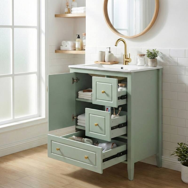 Christopher Knight Home - Luxford 24" Bathroom Vanity with Sink with 3 Soft-closing Drawers