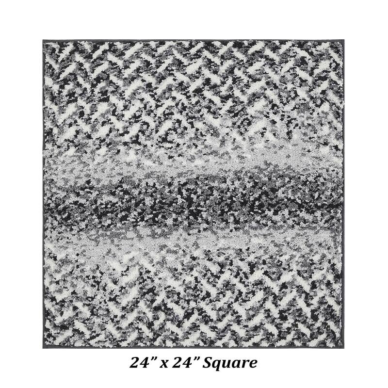 Better Trends 100% Micro Polyester Knitted Bathroom Rugs - Casablanca Collection with Chevron Pattern, Machine Washable Bath Mat