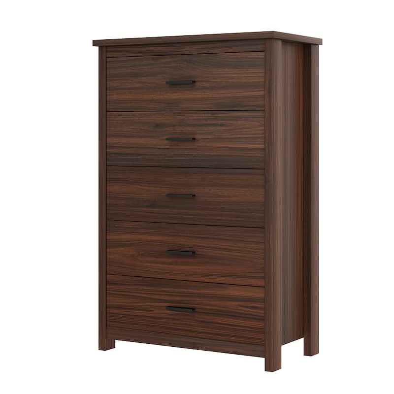 Roomfitters 4-Piece Bedroom Set, Wooden Queen Size Bed with Storage Headboard and Charging Station