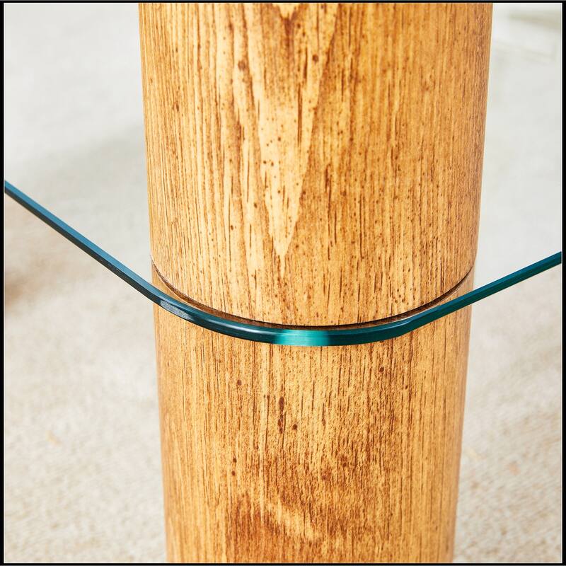 Double-layer Transparent Tempered Glass Coffee Table