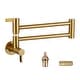 preview thumbnail 29 of 40, WOWOW Wall Mounted Pot Filler Faucet with Double Joint Swing Arms Gold