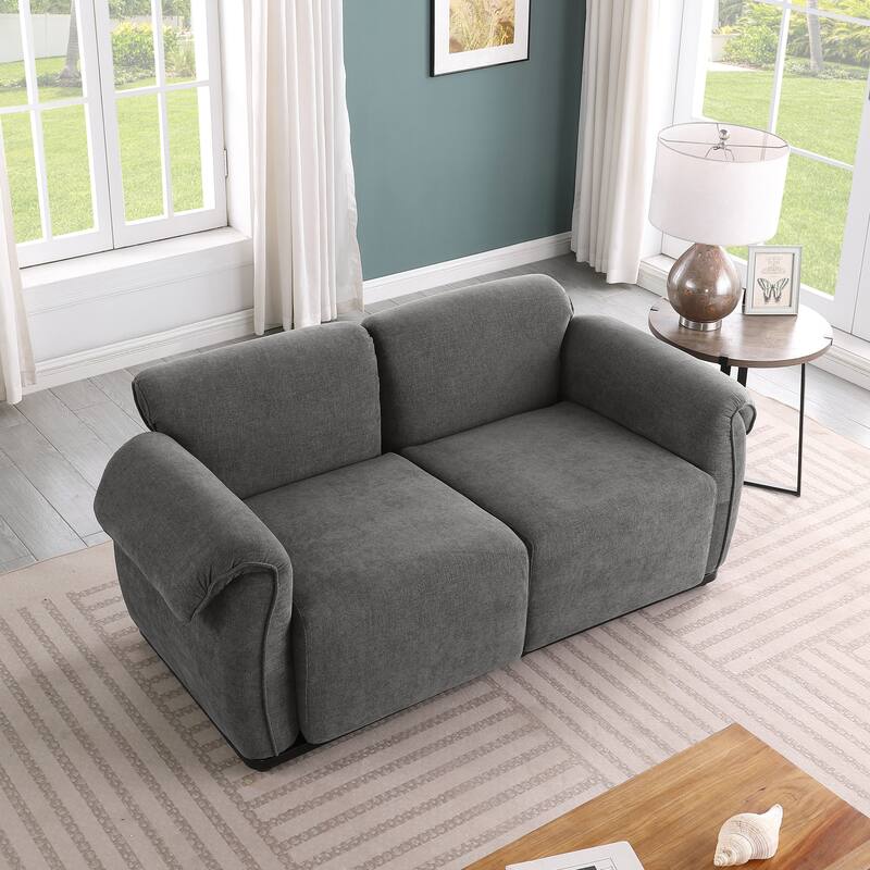 68.5" Chenille Modular Sofa - Fashionable Small Sectional with Iron Frame for Living Room, Bedroom