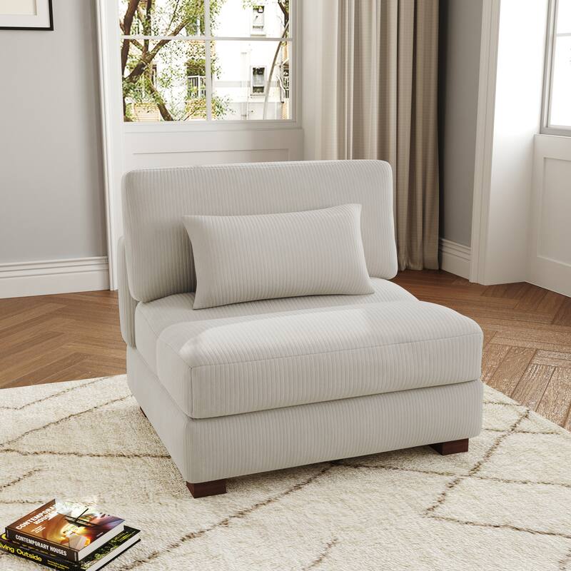 Modern Chaise Lounge Modular Sectional Sofa - Sea Salt Grey - Symmetrical