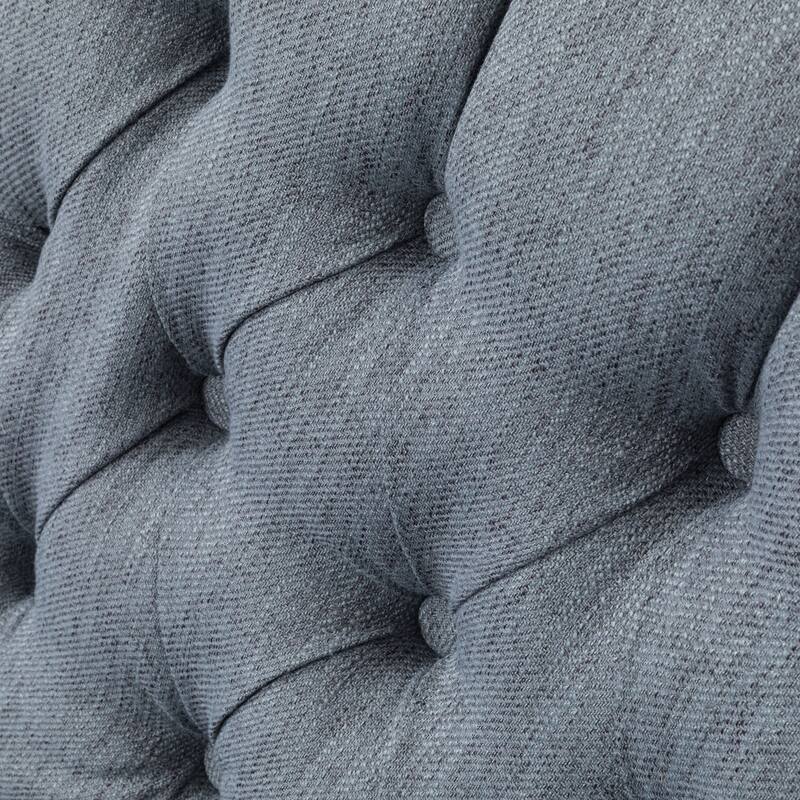 Swivel Tufted Recliner Chair, Fabric Manual Rocking Lounge Chair with Adjustable Backrest & Footrest Modern Single Sofa Chair