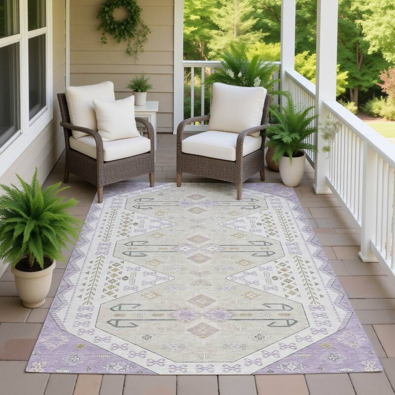 Machine Washable Indoor/ Outdoor Global Hiawatha Chantille Rug