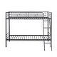 preview thumbnail 4 of 13, Metal Twin over Twin Bunk Bed with Angled Ladder