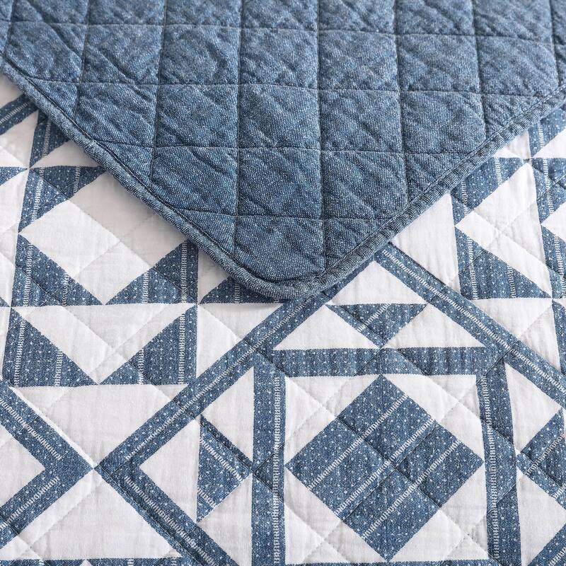 Wrangler Phoenix Patchwork Navy Cotton Quilt Set
