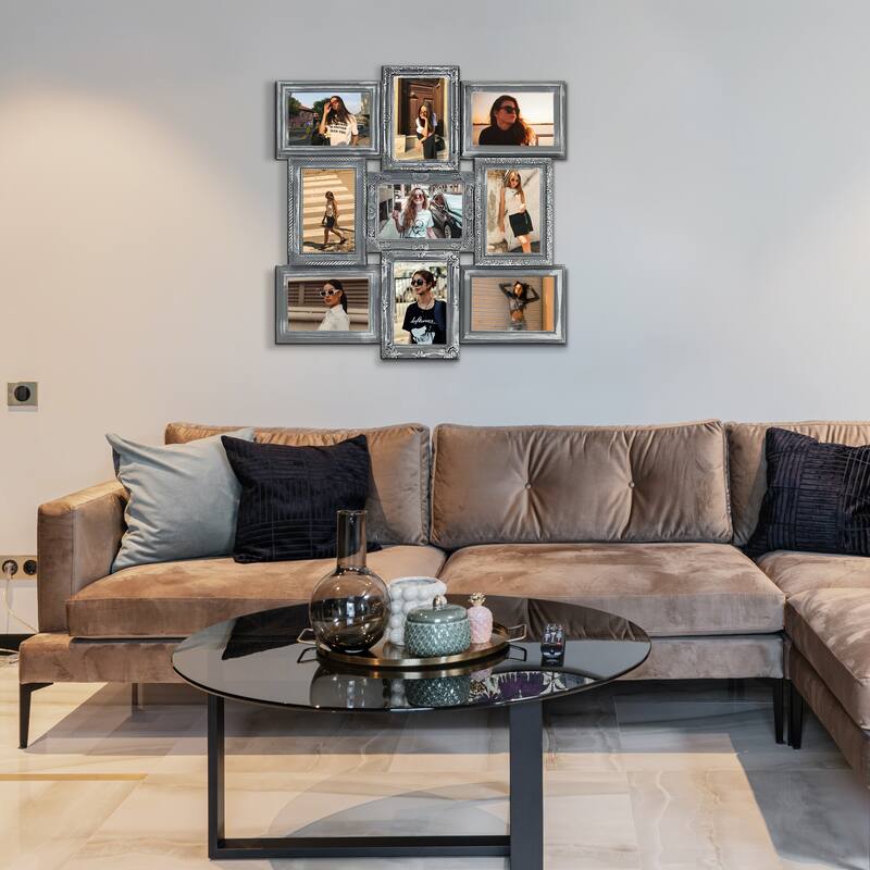 Hello Laura 9-Image Collage Photo Frame Light Gray Luxury Design