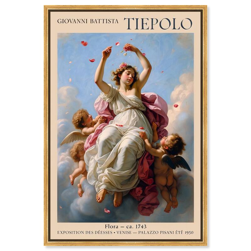Flora in the Venetian Sky Canvas by Art Remedy - Gold - 30" x 45"