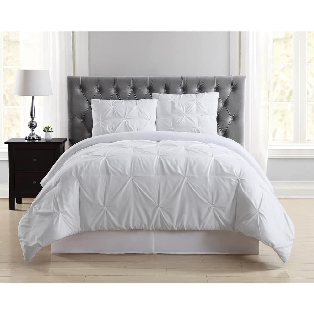 Truly Soft Pinch Pleat Solid 3 Piece Duvet Set