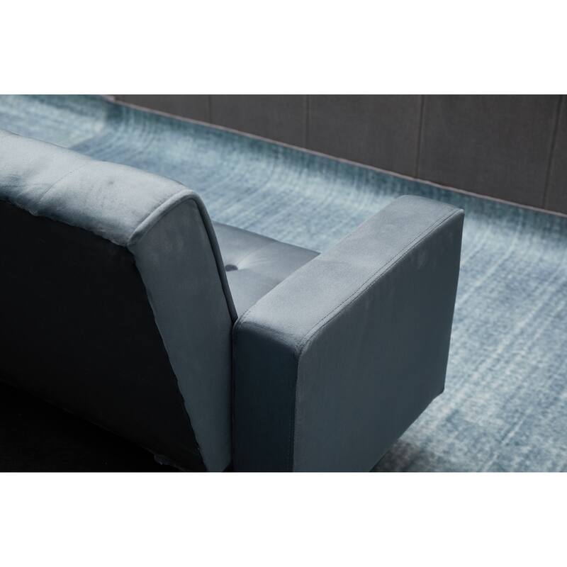 Dark Gray Solid Wood+MDF Sofa Bed for Small Spaces