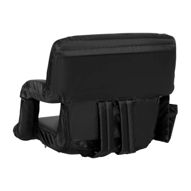 Backpack Reclining Padded Stadium Chairs with Armrests & Storage Pockets