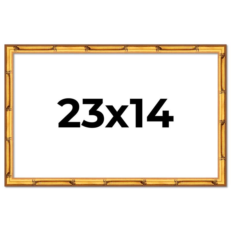 23x14 Frame Gold Bamboo Solid Wood Picture Frame | 1 Inch Moulding